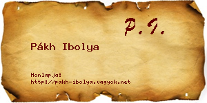 Pákh Ibolya névjegykártya
